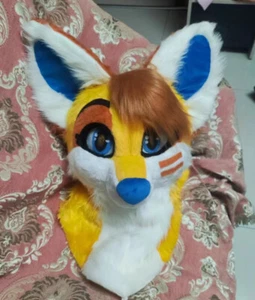 Long Fur Husky Dog Fox Mascot Head Party Halloween Fur Cosplay (Head) #117 - Picture 1 of 4