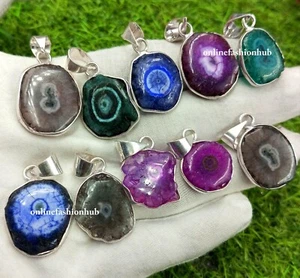 Buy Multi Solar Quartz Gemstone 925 Sterling Silver Plated Wholesale Pendant Lot - Picture 1 of 4