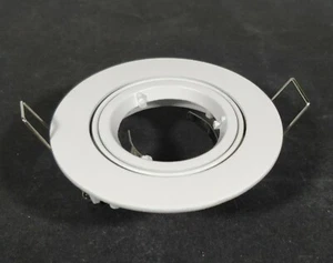 12 x White Gimbal Downlight Fittings 12V MR16 Low Voltage - 80mm Cutout - Picture 1 of 7