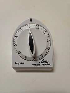 Vintage Lux Minute Minder Kitchen Timer Long Ring White, TESTED !!! {04 - Picture 1 of 4