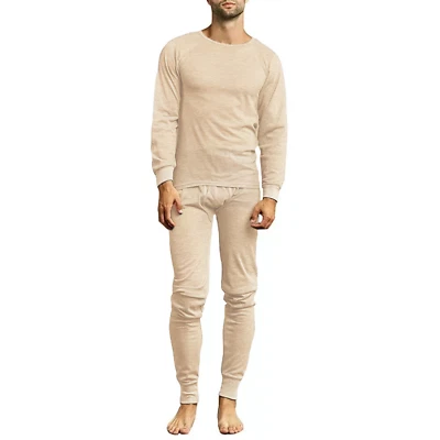 Conjunto de ropa interior térmica superior e inferior de mezcla de algodón para hombre Foto 1 de 2