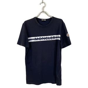MONCLER MAGLIA T-SHIRT Navy Logo Crew Neck T-Shirt tops L Navy - Picture 1 of 8