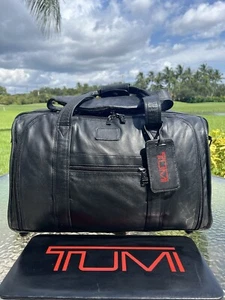 💼 Rare Tumi Alpha XXL Black Napa Leather 21" Carry On Expandable Duffle GUC - Picture 1 of 21