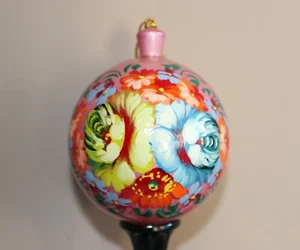 Handbemalte Christbaumkugel Kugel Holz Weihnachtsgeschenk - Bild 1 von 2
