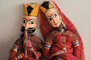 KKSM handgefertigte Rajasthani Holz Volkspuppen alias Kathputli alias Rajasthani Puppen - Bild 1 von 1