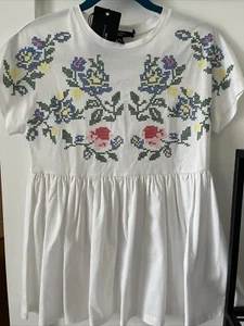 NWT Weekend Max Mara Xs Embroidered Shirt While Top - Picture 1 of 16