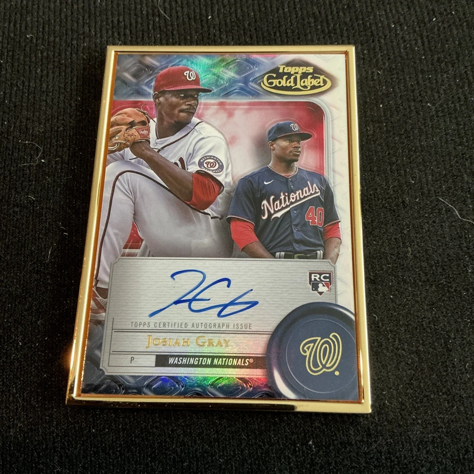 2022 Topps Gold Label Josiah Gray Gold Framed Rookie Auto #FA-JG Nationals - Image 1 of 2