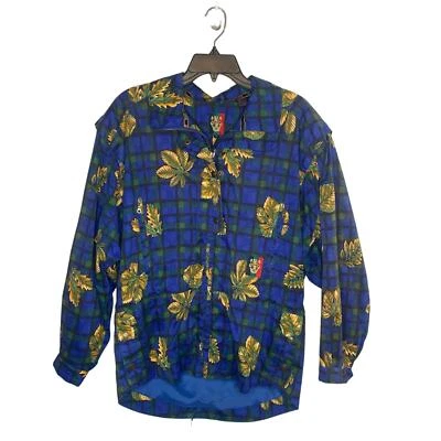 Chaqueta cortavientos vintage Sunice para mujer talla mediana golf azul a cuadros años 80’s Foto 1 de 4