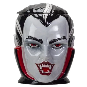 Dracula Ceramic Cookie Jar Bust with Lid Vampire Tiki Dracula Collectible Statue - Picture 1 of 4