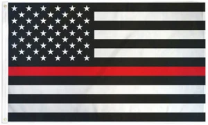 3x5 USA Thin Red Line UltraBreeze 5x3ft Poly Flag Grommets Super Polyester 100D - Picture 1 of 1