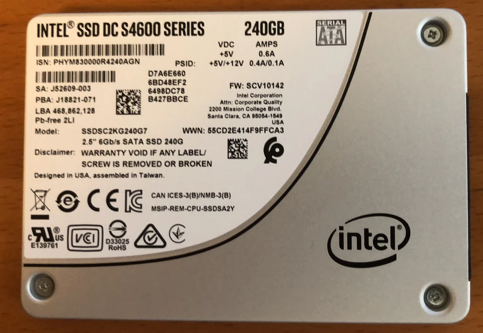 Intel SSD DC S4600 series 240GB 2.5" new in sealed package - Image 1 of 3
