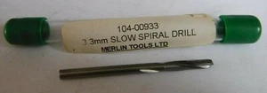 3.3mm Slow Spiral Drill Solid Carbide 104-00933 Merlin Tools Ltd - Picture 1 of 1