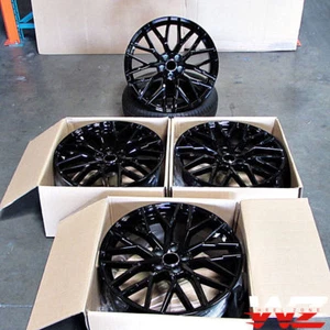 20" Wheels For Audi A4 A6 A5 S5 A8 Q5 Tiguan Black Rims Set Four 20x9 5x112 - Picture 1 of 9