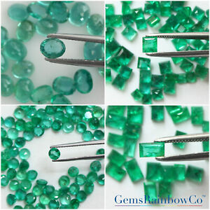 Natural Emerald Round, Oval, Square, Baguette Green Faceted Loose Gemstones #788