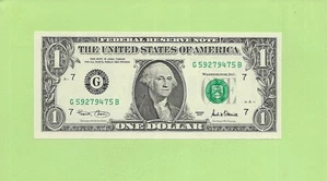 2001 ..UNCIRC $1 G 5927 9475 B .... 2001 $1 G-B NICE NOTE FRN - Picture 1 of 2
