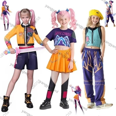 Kids Girls K-Pop Inspired Demon Hunters Cosplay Costume Fancy Dress Christmas