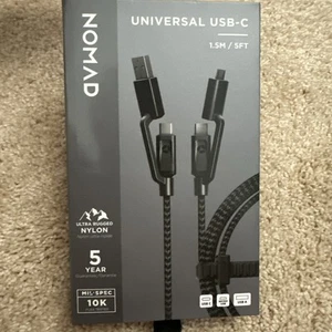 NEW 5FT UNIVERSAL CHARGER cord USB-C MICRO & USB-A phone Android tablet MacBook - Picture 1 of 5