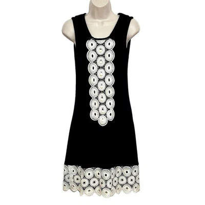 Vestido retro Yoana Baraschi Anthropologie para mujer XS negro marfil apliques de encaje Y2K Foto 1 de 4