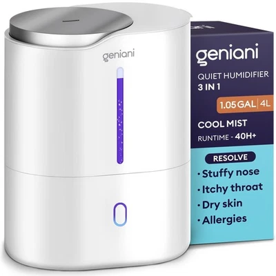 Today 2025 GENIANI Cool Mist Air Humidifiers for Bedroom, Plants, and Large R... - Image 1 of 4
