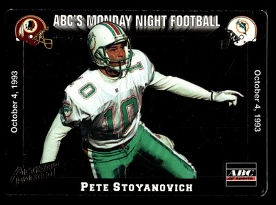 Pete Stoyanovich 1993 Action Packed Monday Night Football #20 24k Gold - Image 1 of 2
