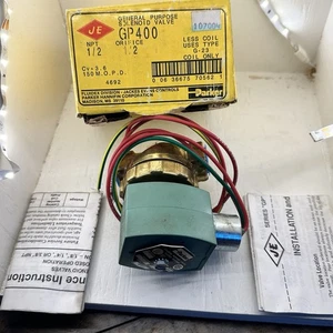New In Box Parker GP400 Solenoid Valve 1/2" NPT G23 Multi-Volt Coil CV=3.6 - Picture 1 of 8