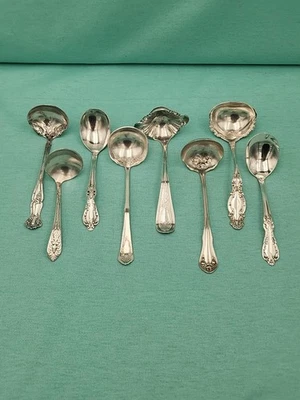 8 cucharones de salsa ornamentados mezclados vintage cubiertos plateados 4 1/2"-6" Foto 1 de 4
