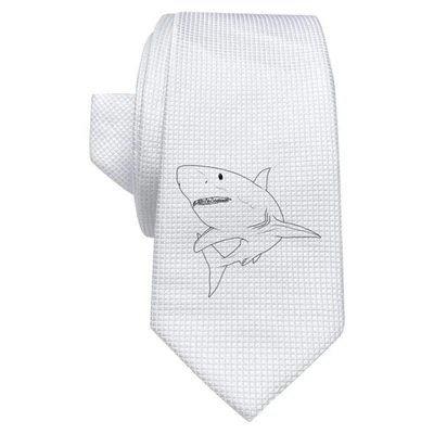 'Great White Shark' White Tie / Necktie with Gift Box (AT00024938) - Image 1 of 4