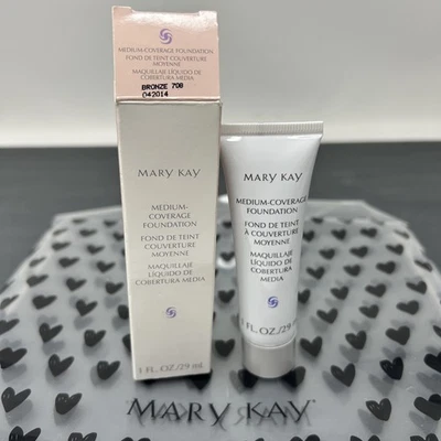 Mary Kay BRONZE 708 Medium Coverage Foundation 042014 Gray Cap NIB FAST SHIP - Image 1 of 2