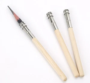 5Pcs Wooden Handle Adjustable-Head Art Drawing Pencil Lengthener Extender Holder - Picture 1 of 4