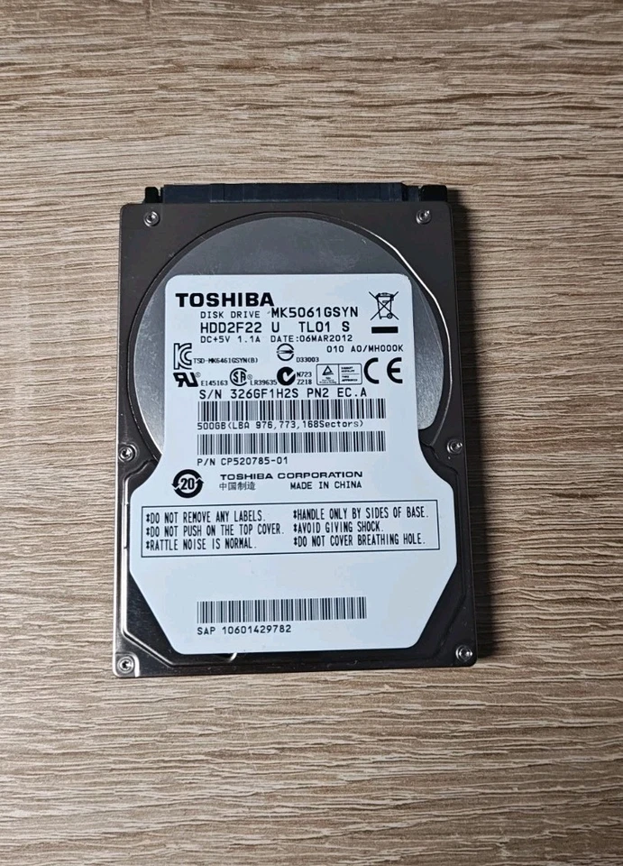 Toshiba 500GB HDD Festplatte mit Windows 11 Pro! - Bild 1 von 3