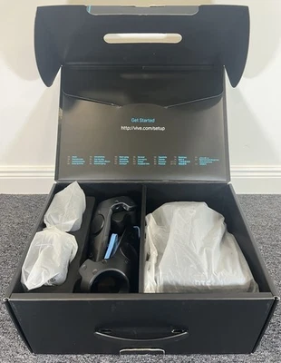 HTC Vive VR Headset, Controllers, Base Stations, Link box in original box - Image 1 of 4