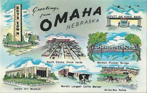 Postcard NE Nebraska Greetings from Omaha MINT ca 1960s-70s - Picture 1 of 1
