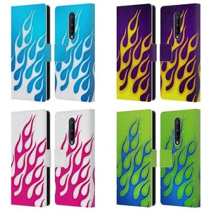 HEAD CASE DESIGNS FLAME DECALS LEATHER BOOK WALLET CASE COVER FOR ONEPLUS PHONES - Picture 1 of 10