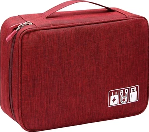 Travel Cables Organiser Carrying Case for Power Cords Phone Battery Chargers Ear - Picture 1 of 12