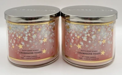 NEW Bath & Body Works 3 Wick Champagne Toast 14.5oz Each **SET OF 2 CANDLES** - Image 1 of 4