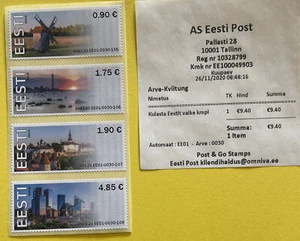POST & GO -ESTLAND - 1. AUTOMATENAUSGABE- BESUCH ESTLAND - SAMMLERSTREIFEN - Bild 1 von 3