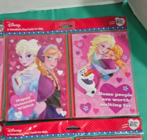 6 Disney American Greeting Valentines Day Frozen Elsa and Anna MIP - Picture 1 of 2