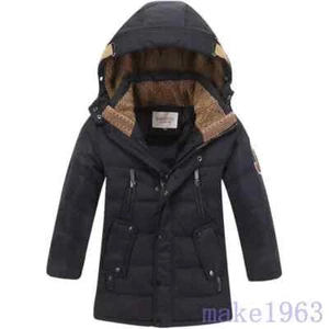 Boys Size Hooded Coat Duck Down Thicken Jacket Long Parka Warm Winter Outwear - Picture 1 of 10