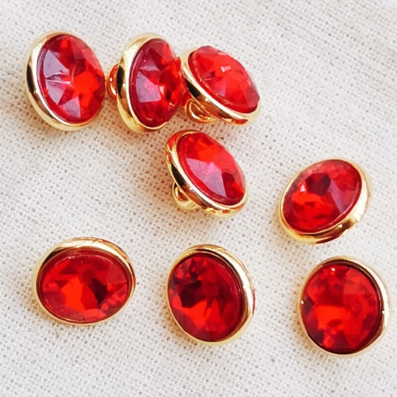 20Pcs 10mm Crystal Rhinestone Buttons with Shank for Sewing Shirt DIY Craft - Image 1 of 4