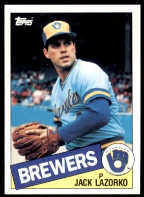 1985 Topps Baseball Card Jack Lazorko Rookie .. Milwaukee Brewers #317 - Image 1 of 2