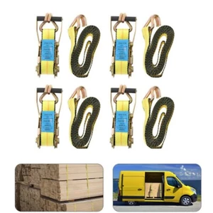Paquete de 4 correas de trinquete de 2" x 12' 5500 lb gancho doble J amarres de alta resistencia duraderos - Imagen 1 de 14