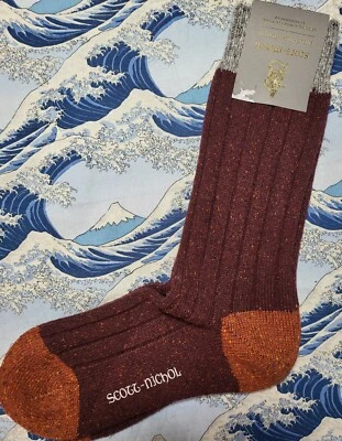 Scott-Nichol Pantherella Men's English Wool Silk Socks Maroon UK 6-9 EU39-43 £18 - Image 1 of 4