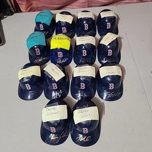 (Lot of 14) Boston Red Sox MLB Batting Mini Helmets Autographed Signed Lot - Picture 1 of 6