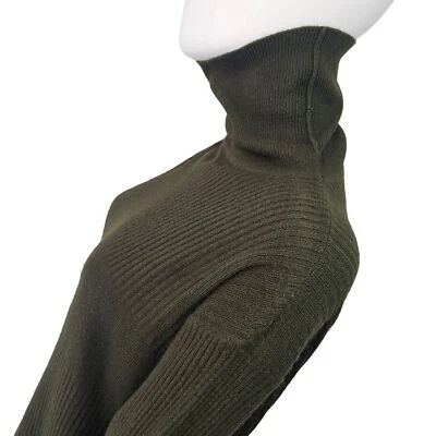 Cousin Johnny Y2K Ribbed Knit Turtleneck Sweater Women L Chocolate Brown Acrylic - Image 1 of 4