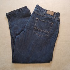 Nautica Blue Jeans Mens Waist 44 Straight Leg Dark Wash Denim Relaxed 5-Pocket