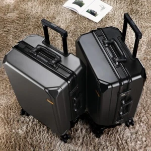 New Fashion Rolling Luggage Aluminum Frame USB Charging Trolley Suitcase - Picture 1 of 18