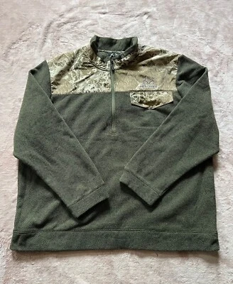Realtree Men's camo sweater UltraQuiet WaveX 1/3 Zip Poly Hunting Pullover 2XL - Image 1 of 4