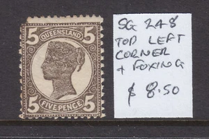 QLD QV 5d BLACK BROWN SG 248 MH CHEAP FILLER - Picture 1 of 2