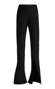 NWT AWAKE MODE Black Asymmetric Slit Waffle Runway Pants Trousers 36 US 4 $475 - Picture 1 of 21