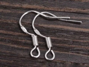 Ganchos para pescar recubiertos de plata 925 estampados para hacer hallazgos de aprendizaje - Imagen 1 de 24
